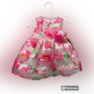 Pink Floral Baby Girls Dress 3-6 month